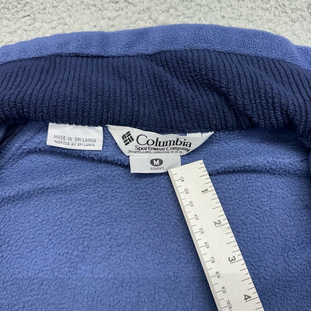 Columbia SL7144 Vintage Womens Medium Blue Full Zip Fleece Jacket Activewear - Picture 8 of 12